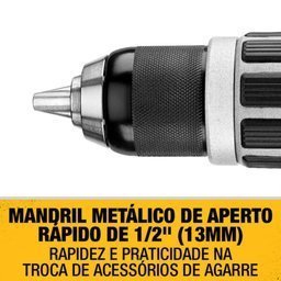 Parafusadeira Furadeira de Impacto Brushless 1/2 Pol. 20V com 2 Baterias Carregador Bivolt e Maleta