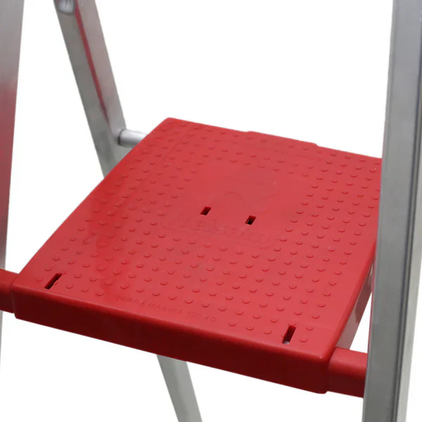 Aluminum Ladder, 5 Steps, 1.53m, 120kg, Silver and Red - Imagem 4